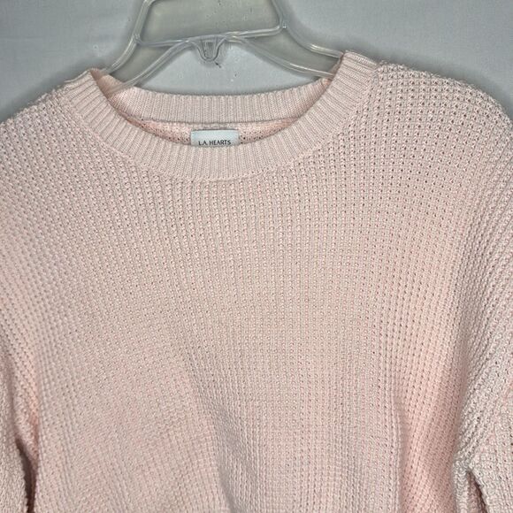 LA Hearts PacSun Pink Cropped Waffle Knit Seater. Size Small. - Picture 2 of 6